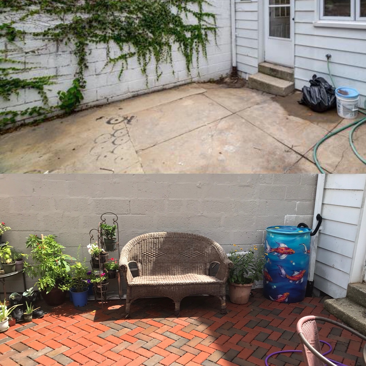 Before and After with Permeable Pavers